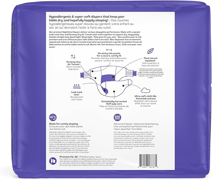 Hello Bello Premium Overnight Baby Diapers Size 4, 21 Count, Unisex, Ultra Absorbent and Soft Disposable Diapers for Babies and Toddlers