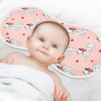 2 Pack Muslin Burp Cloths Cute Dogs Hearts Pink Cotton Baby Burp Cloths Ultra Absorbent Soft Thick Burping Cloth for Newborn Babies Boys Girls 22x11 Inch