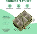 Large Diaper Caddy Organizer with Dividers - Baby Basket for Nursery and Changing Table - Portable Storage with Strong Handles for Diapers, Wipes and Newborn Essentials