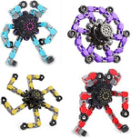 Gifts for Kids Teenage 4 Packs Transformable Fingertip Chain Robot Toy DIY Deformation Robot Deformed Mechanical Toy for Kids Adults