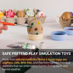 CALPALMY 24 Pieces Wooden Eggs - Life-Size, Reusable Fake Easter Eggs for Painting, Decorating, Crafting, Pretend Play, Faux Food Display, Nest Box Training