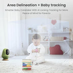 Smart WiFi Baby Monitor, Baby Camera Monitor with Cry/Sleep/Face-Covered/Danger Zone Detection, 24/7 Recording & Reports, Data Encryption – 3K HD, 5MP, 6X Zoom, Multi-Users, 2-Way Talk