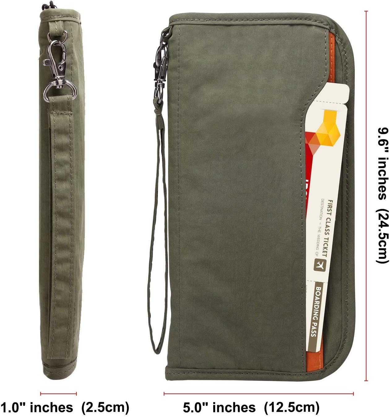 ZOPPEN Passport Holder Family RFID Passport Wallet, Passport Holder Women/Men, Travel Wallet Documents Organizer Zipper Case with Removable Wristlet Strap, Travel Essentials for Flying