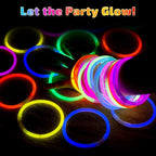 400 Pcs Glow Sticks Bulk Party Pack, 8'' Glow in the Dark Party Supplies, Glow in the Dark Light Up Sticks with Connectors, Party Favors for Birthday, Concert, Raves, Halloween, Christmas