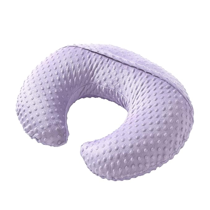 Nursing Pillow and Positioner with Cover for Breastfeeding and Bottle Feeding, Propping Baby, Tummy Time, Baby Sitting Support, Awake-Time Support (Orchid, 22" x 17.7" x 5.9")