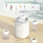 Momcozy Bottle Warmer, Fast Bottle Warmers for All Bottles with Timer, Accurate Temperature Control and Automatic Shut-Off, No Lid Required for Heating, White-Gray