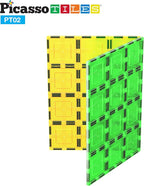 PicassoTiles Kids Toy Magnetic Building Blocks Magnet Tiles Supersized 2pc Large Stabilizer Base Jumbo XL Plate Foundation Education Construction Kit Engineering STEM Children Learning Stacking Set