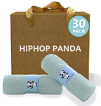 HIPHOP PANDA Baby Washcloths, Rayon Made from Bamboo - 2 Layer Ultra Soft Absorbent Newborn Bath Face Towel - Reusable Baby Wipes for Delicate Skin - Green, 30 Pack