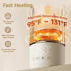 Snow Bear Portable Bottle Warmer for Travel, Fast Heating in 2.5 Mins for Breast Milk, 10200mAh Battery with LED Display, 17oz Large Capacity, Baby Bottle Warmer with Precise Temperature Control