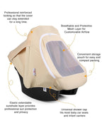 Metplus 2-in-1 Baby Car Seat Canopy, Multi Use Privacy Sun Shade, Protect Baby's Safety with Style, Infant Carrier Covers for Boys & Girls
