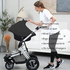 Carseat Covers for Baby Breastfeeding – Multi use Car Seat Canopy Cover, Infant Stroller Canopy Cover for Boy and Girls (Black Print)