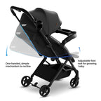 Mompush Lithe V2 Lightweight Travel Stroller, Compact Foldable Baby Stroller with Travel Bag, One-Hand Fold Stroller, Snack Tray, Mechanical Recline Seat, Airplane-Ready, Organizer & Rain Cover
