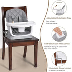 Babyliebe 15-in-1 Baby High Chair, Convertible Highchair for Babies and Toddlers with Activity Center, Booster Seat, Building Block Table, Toddler Chair with Safety Harness, Removable Tray (Gray)