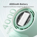 JISULIFE Stroller Fan Baby Large, Safe Bladeless for Crib, Desk, 4000mAh Battery Rechargeable Portable Cooling Fan with Air Turbo Tech, Night Light, Food-Grade Gift for Mom/Dad/Friend - Green