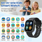 Waterproof Smart Watch for Kids Boys Ages 5-12 with 39 Games, HD Camera, Video, Music, Habit Tracking, Alarm, Pedometer, Kids Smart Watch Chrismars Birthday Gift for Boys Age 5 6 7 8(Black)