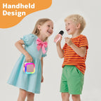 Fede Karaoke Machine for Kids Adults, Mini Karaoke Machine with 2 Wireless Microphones, Portable Bluetooth Speaker with Voice Changing Effects & LED Lights, Best Gifts Toys for Girls and Boys