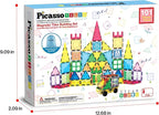PicassoTiles 101 Piece Magnetic Tile Building Blocks Set with Durable Storage Bag STEM Educational Construction Magnet Toy Kit for Toddlers Preschool Kids Boys Girls Age 3 Plus Indoor Learning PT06