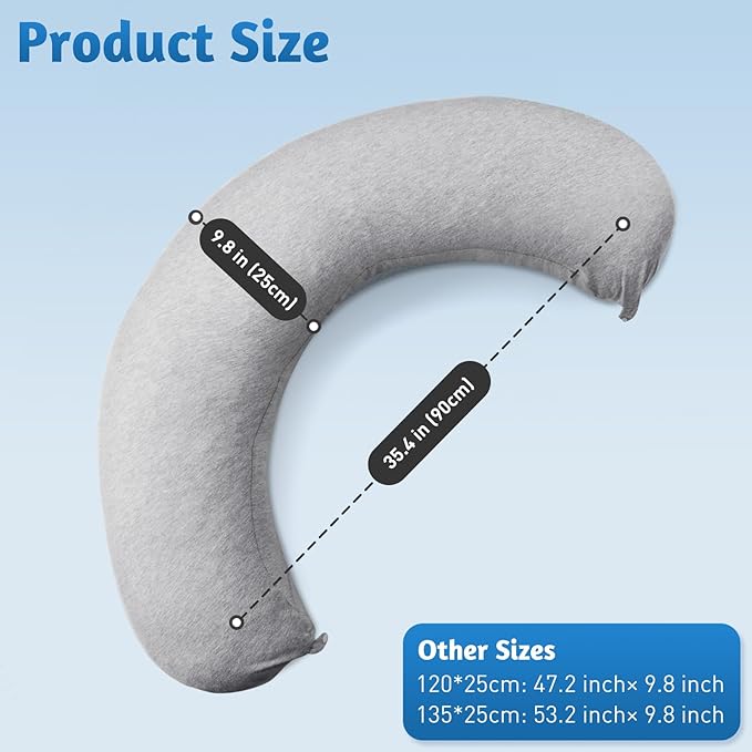 Pregnancy Pillows for Sleeping, C-Shaped Maternity Pillow for Pregnant Women, Memory Foam Body Pillow with Removable Cover, Adjustable Support for Back, Legs, Belly, Neck, 35.4’’ x 9.8’’