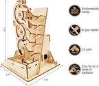 Solar 3D Wooden Puzzle Marble Run DIY Model Kit Craft Sets Educational Wood Mechanical Building Toys STEM Science Experiments Projects Birthday Gift for Adult Men Kids