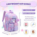 Kids Backpack for Girls - School Bags for Middle School Students - Book Bag for Elementary Primary - Kawaii Ita Backpack - Purple