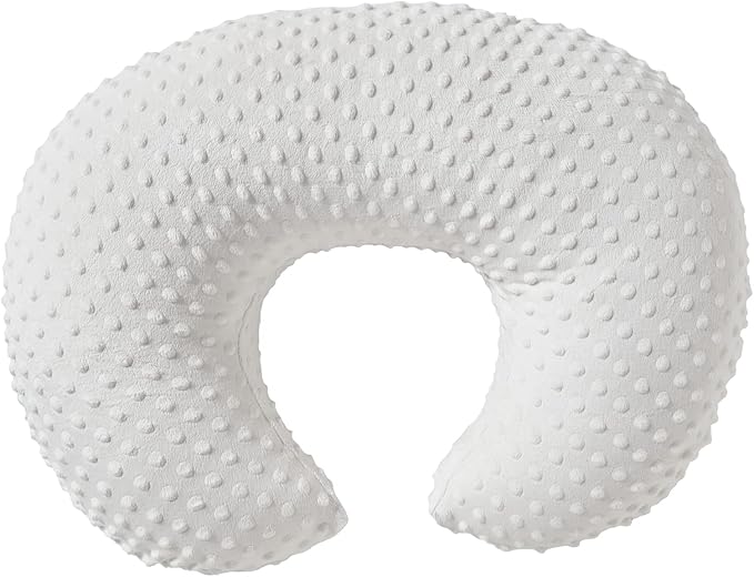 Nursing Pillow and Positioner Breastfeeding and Bottle Feeding, Propping Baby, Tummy Time, Sitting Support, with Removable Polyester Cover, dots Fabric, for Baby Boy Baby Girl (Bright White)