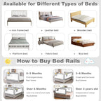 HONEY JOY Bed Rail for Toddlers, 57-in Extra Long, Portable Safety Bed Guardrail w/Side Pocket, Baby Bed Rail Guard, Fit King & Queen Full Twin Size Bed Mattress (57 INCH, Gray)