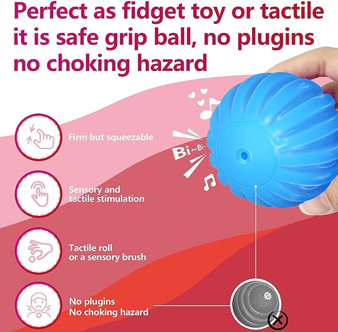 Montessori Toys for Babies 3 Months+, Baby Balls 3 to 12 Month for Babies & Toddlers 3M+, Textured Multi Ball Set Colorful & Soft Squeezy Sensory Toys. Stress Relief Balls for Infant (4 Pack)