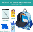 Wildkin JumpOff Jo 12-inch Kids Backpack – Lightweight, Durable Toddler Bag - Blue Dino