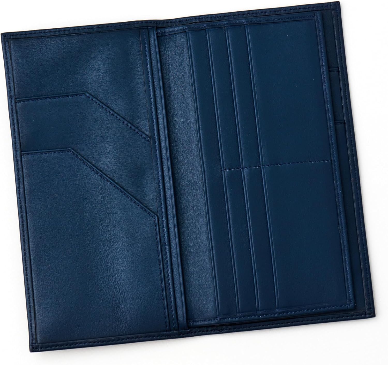 Passport Holder Travel Wallet for Men & Women, RFID Handcrafted Full Grain Leather Cover, 12 Card Slots & 4 Compartments, Gift Box & Pouch, Navy Blue