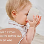 Moonkie Stacking Cups Toy, Fun Educational Baby Toys Silicone Soft Teething Toy, Age 6+ Months, 7 Piece Set