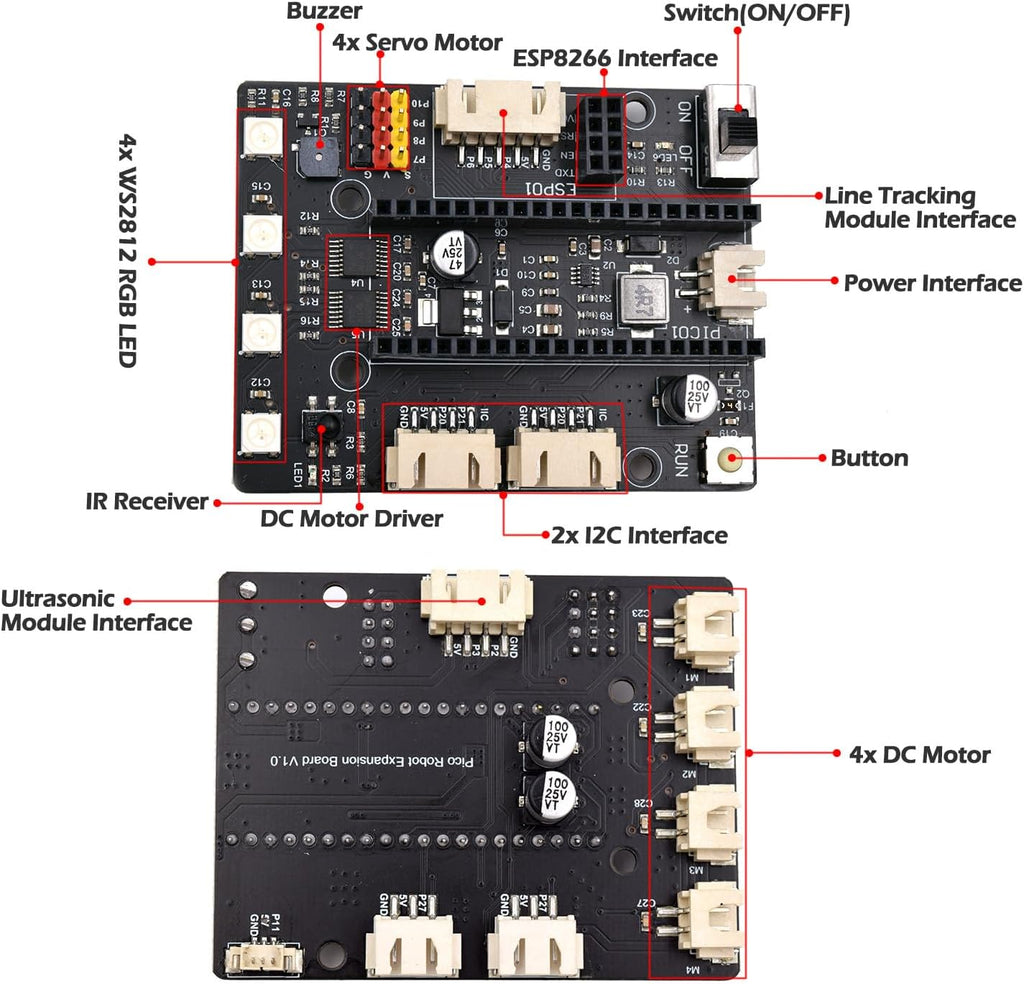 Adeept 4WD Omni-Directional Mecanum Wheels Robotic Car Kit for ESP32-S3 | Banana Pi PicoW-S3 DIY STEM Remote Controlled Educational Robot Kit with LCD1602 Display, Python Code & PDF Tutorials