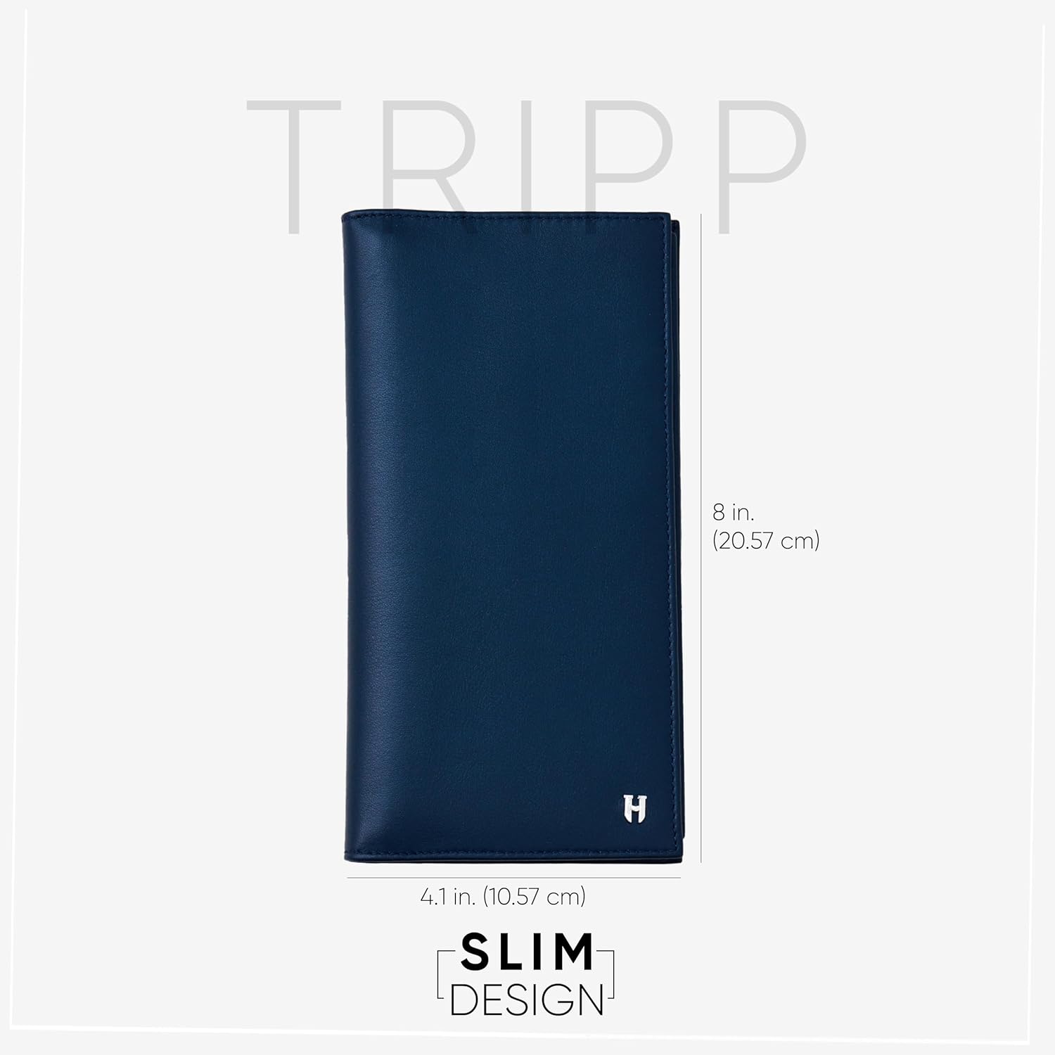 Passport Holder Travel Wallet for Men & Women, RFID Handcrafted Full Grain Leather Cover, 12 Card Slots & 4 Compartments, Gift Box & Pouch, Navy Blue