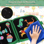 Erasable Doodle Set for Kids - Reusable Magic Drawing Book with 12 Watercolor Pens 14 Page Drawing, Road Trip Car Game Writing Painting Set for Boys and Girls (Traffic Light)