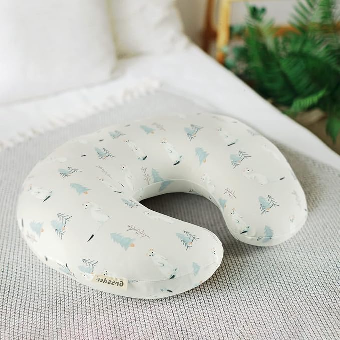 GRSSDER Nursing Pillow Cover Stretchy Minky Removable Nursing Covers for Breastfeeding Pillows, Ultra Soft Comfortable Slipcover for Boy and Girls, Cute Wild Forest Mongooses Pattern