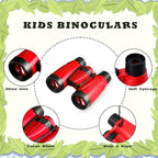 Libima 24 Pcs Binoculars for Kids Educational Compact Kids Binoculars with Neck String Toddler Telescope for Boys Girls Learning Bird Watching Camping Hiking Travel Safaris Birthday Gifts(Red)