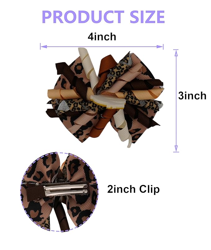 Birthday Hair Bow for Baby Girls 1 2 3 4 5 6 Years Sprinkle Decorations Party Hair Accessories for Five 5th Birthday Leopard Print