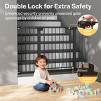 Cumbor 29.7"–51.5" Extra Wide Baby Gate for Stairs, Pressure-Mounted Dog Gates for Doorways & Hallways, Auto-Close Walk-Through, No-Trip Design, Child Proof Safety, Dog/Pet Gate for Indoor Use, Black