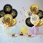 TONIFUL 4 Set Black Gold Balloon Stand Kit for Birthday Decorations for 40th,Balloon Centerpieces for Table Party Decorations Cheers to 40 Years Old Birthday for Men and Women