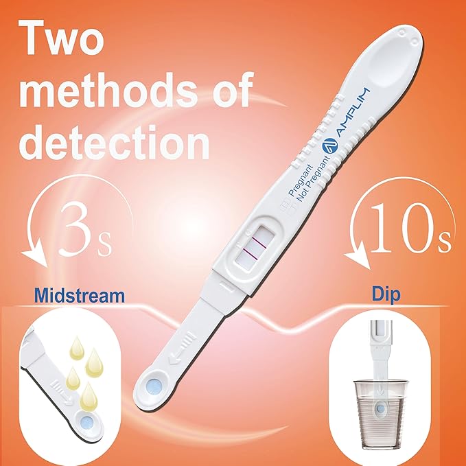 Amplim Early Detection Pregnancy Test Sticks 20 Pack, 99.99% Accurate, Sensitive Midstream Home Urine Test Kit for Women ept, 2-Sec Reliable Results 6 Days Sooner, 10 MIU/mL HCG