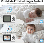 Smart Baby Monitor with 2 Cameras and Audio,App,Long Range,Night Vision,Temperature Sensor,2 Way Talk, Feeding Clock and lullabies,Home Use