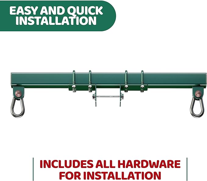 Swurfer Swing Set Conversion Bracket - No Tree, No Problem, Convert Your Swingset into a Swurfset, Heavy Duty Adjustable Horse Glider Attachment Bracket for Kids Ages 12 and Up, Up to 150lbs (Green)