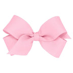 Wee Ones Girls' Plain Wrap Classic Grosgrain Hair Bows on a WeeStay No-Slip Hair Clip, Handmade, Mini, Pearl Pink