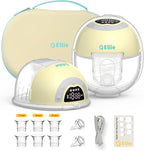 Ellie Wearable Hands Free Breast Pump, Portable Breastfeeding Pump w/Soft Double-Sealed Flange, Anti-Backflow & Leakproof Design, Ultra-Slim and Quiet, 4 Modes 9 Levels, Smart Nightlight, 2 Pack