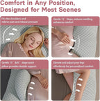 Pregnancy Pillow for Sleeping, Full Body Maternity Pillow with Removable Cover, Detachable U-Shape Pregnancy Body Pillow Support for Head, Back, Neck, Legs, HIPS, Belly for Side Sleeper, Green