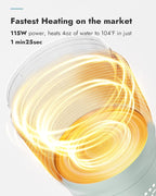 Papablic Pro Portable Bottle Warmer — 115W Fastest Heating, Built-in Sterilizer, 8 Feeds per Charge, 5 Temp Settings + Keep Warm, for Breastmilk & Formula, Mint Green