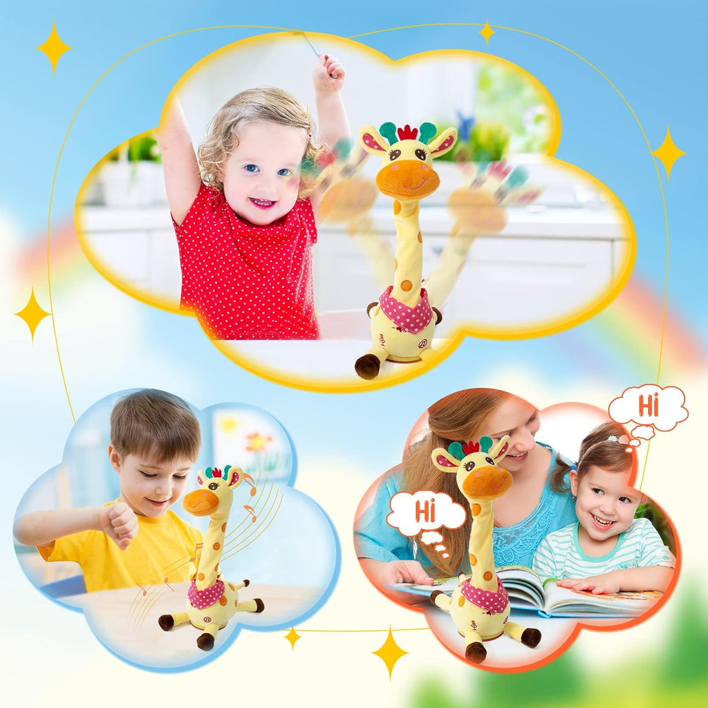 Dancing Giraffe Musical Toys Recording and Repeating Plush Baby Toys 6 to 12 Months Toys, Singing Talking Giraffe Baby Developmental Toy,Valentines Day Decor/Gift for Friend