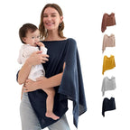 Momcozy Nursing Cover for Breastfeeding, Breathable Soft Privacy Poncho, Multi-Use Stroller Cover, Baby Blanket, and Stylish Scarf, Portable, Includes Laundry Bag