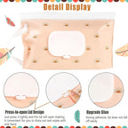 FEBSNOW 2 Pack Baby Wipes Dispenser, Portable Refillable Wipe Holder Baby Wipes Container Travel Wipes Case Reusable Boho Wet Wipes Pouch