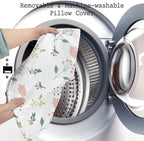 Little Grape Land Nursing Pillow, Soft 100% Cotton Breastfeeding Pillow with Breathable Muslin Removable Cover,Pink Bunny Breast Feeding Pillows for Babies 0-12 Months with Protective Zipper