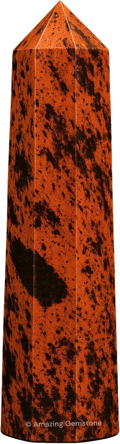 Amazing Gemstone Mahogany Obsidian Crystal Towers ~ Natural Healing Crystal Point Obelisk for Reiki Healing and Crystal Grid (3- Inch)